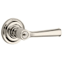 Baldwin Federal Single Cylinder Keyed Entry Door Lever Set with Traditional Round Rose Lifetime Polished Nickel