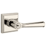 Baldwin Federal Single Cylinder Keyed Entry Door Lever Set with Traditional Square Rose Lifetime Polished Nickel