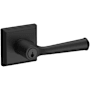 Baldwin Federal Single Cylinder Keyed Entry Door Lever Set with Traditional Square Rose Satin Black