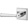 Baldwin Federal Single Cylinder Keyed Entry Door Lever Set with Traditional Square Rose Polished Chrome