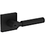 Baldwin Lake Forest Single Cylinder Keyed Entry Door Lever Set with Contemporary Square Rose from the Reserve Collection Satin Black
