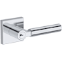 Baldwin Lake Forest Single Cylinder Keyed Entry Door Lever Set with Contemporary Square Rose from the Reserve Collection Polished Chrome