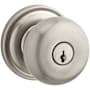 Baldwin Round Single Cylinder Keyed Entry Door Knob with Round Rose Satin Nickel