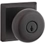 Baldwin Round Single Cylinder Keyed Entry Door Knob with Square Rose Venetian Bronze