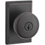 Baldwin Rustic Keyed Entry Single Cylinder Knobset with Rustic Square Rose Dark Bronze