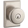 Baldwin Rustic Keyed Entry Single Cylinder Knobset with Rustic Square Rose White Bronze