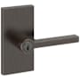 Baldwin Square Single Cylinder Keyed Entry Door Lever Set with 5 Inch Rectangle Rose from the Reserve Collection Venetian Bronze