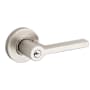 Baldwin Square Single Cylinder Keyed Entry Door Lever Set with Contemporary Round Rose Satin Nickel