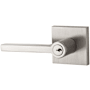 Baldwin Square Single Cylinder Keyed Entry Door Lever Set with Contemporary Square Rose Satin Nickel