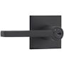 Baldwin Square Single Cylinder Keyed Entry Door Lever Set with Contemporary Square Rose Satin Black