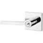 Baldwin Square Single Cylinder Keyed Entry Door Lever Set with Contemporary Square Rose Polished Chrome
