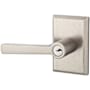 Baldwin Taper Keyed Entry Single Cylinder Leverset with Rustic Square Rose White Bronze