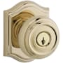 Baldwin Traditional Single Cylinder Keyed Entry Door Knob with Arch Rose Lifetime Polished Brass