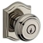 Baldwin Traditional Single Cylinder Keyed Entry Door Knob with Arch Rose Lifetime Polished Nickel