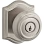 Baldwin Traditional Single Cylinder Keyed Entry Door Knob with Arch Rose Satin Nickel