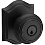 Baldwin Traditional Single Cylinder Keyed Entry Door Knob with Arch Rose Satin Black