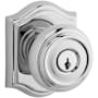Baldwin Traditional Single Cylinder Keyed Entry Door Knob with Arch Rose Polished Chrome