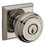 Baldwin Traditional Single Cylinder Keyed Entry Door Knob with Square Rose Lifetime Polished Nickel