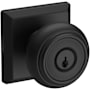Baldwin Traditional Single Cylinder Keyed Entry Door Knob with Square Rose Satin Black