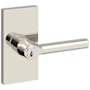 Baldwin Tube Single Cylinder Keyed Entry Door Lever Set with 5 Inch Rectangle Rose from the Reserve Collection Lifetime Polished Nickel