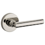 Baldwin Tube Single Cylinder Keyed Entry Door Lever Set with Contemporary Round Rose Lifetime Polished Nickel