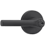 Baldwin Tube Single Cylinder Keyed Entry Door Lever Set with Contemporary Round Rose Satin Black