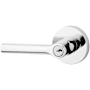Baldwin Tube Single Cylinder Keyed Entry Door Lever Set with Contemporary Round Rose Polished Chrome