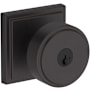 Baldwin Vashon Single Cylinder Keyed Entry Door Knob Set with Stepped Square Rose and SmartKey from the Reserve Collection Venetian Bronze
