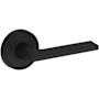 Baldwin Anaheim Hills Non-Turning Two-Sided Dummy Door Lever Set with Recessed Round Rose from the Reserve Collection Satin Black