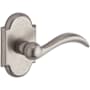 Baldwin Arch Right Handed Non-Turning Two-Sided Through-Door Dummy Door Lever Set with Rustic Arch Rose White Bronze