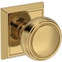 Baldwin Bremerton Non-Turning Two-Sided Dummy Door Knob Set with Chamfered Square Rose from the Reserve Collection Lifetime Polished Brass