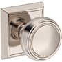 Baldwin Bremerton Non-Turning Two-Sided Dummy Door Knob Set with Chamfered Square Rose from the Reserve Collection Lifetime Polished Nickel