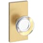 Baldwin Contemporary Crystal Non-Turning Two-Sided Dummy Door Knob Set with Contemporary 5 Inch Rose from the Reserve Collection Lifetime Satin Brass