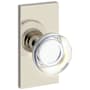 Baldwin Contemporary Crystal Non-Turning Two-Sided Dummy Door Knob Set with Contemporary 5 Inch Rose from the Reserve Collection Lifetime Polished Nickel