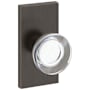 Baldwin Contemporary Crystal Non-Turning Two-Sided Dummy Door Knob Set with Contemporary 5 Inch Rose from the Reserve Collection Venetian Bronze