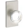 Baldwin Contemporary Crystal Non-Turning Two-Sided Dummy Door Knob Set with Contemporary 5 Inch Rose from the Reserve Collection Satin Nickel