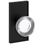 Baldwin Contemporary Crystal Non-Turning Two-Sided Dummy Door Knob Set with Contemporary 5 Inch Rose from the Reserve Collection Satin Black