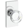 Baldwin Contemporary Crystal Non-Turning Two-Sided Dummy Door Knob Set with Contemporary 5 Inch Rose from the Reserve Collection Polished Chrome