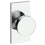 Baldwin Contemporary Non-Turning Two-Sided Dummy Door Knob Set with 5 Inch Rectangle Rose from the Reserve Collection Polished Chrome