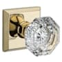 Baldwin Crystal Non-Turning Two-Sided Dummy Door Knob Set with Square Rose Lifetime Polished Brass