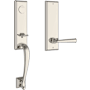 Baldwin Del Mar Full Dummy One Piece Handleset with Non-Turning Dummy Interior Federal Lever Lifetime Polished Nickel