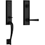 Baldwin Del Mar Full Dummy One Piece Handleset with Non-Turning Dummy Interior Federal Lever Satin Black