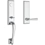 Baldwin Del Mar Full Dummy One Piece Handleset with Non-Turning Dummy Interior Federal Lever Polished Chrome
