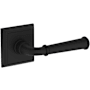 Baldwin Dunsmoor Non-Turning Two-Sided Dummy Door Lever Set with Chamfered Square Rose from the Reserve Collection Satin Black