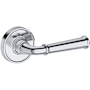 Baldwin Dunsmoor Non-Turning Two-Sided Dummy Door Lever Set with Recessed Round Rose from the Reserve Collection Polished Chrome