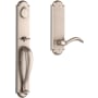 Baldwin Elkhorn Full Dummy Full Plate Handleset with Right Handed Non-Turning Dummy Interior Arch Lever White Bronze