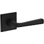 Baldwin Kingvale Non-Turning Two-Sided Dummy Door Lever Set with Traditional Square Rose from the Reserve Collection Satin Black