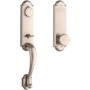 Baldwin Kodiak Full Dummy One Piece Handleset with Non-Turning Dummy Interior Rustic Knob White Bronze