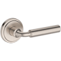 Baldwin La Conner Non-Turning Two-Sided Dummy Door Lever Set with Stepped Round Rose from the Reserve Collection Satin Nickel