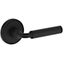 Baldwin La Conner Non-Turning Two-Sided Dummy Door Lever Set with Stepped Round Rose from the Reserve Collection Satin Black